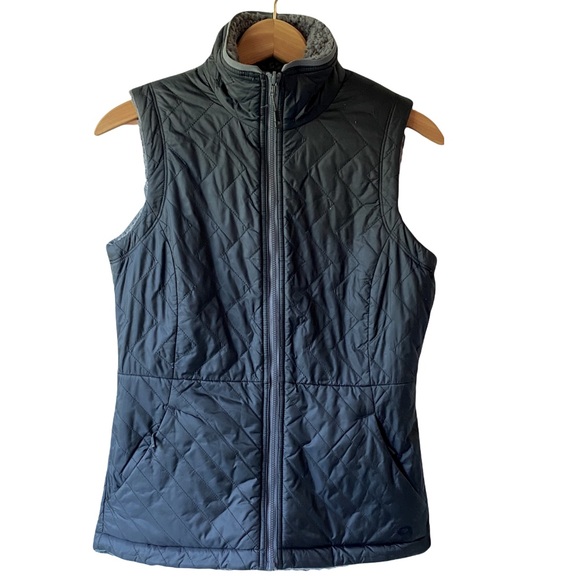 Mountain Hardwear Reversible Vest Quilted Black/Grey Sherpa Size XS - Picture 3 of 16